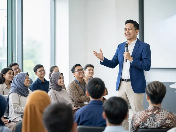 Peserta menyimak materi komunikasi